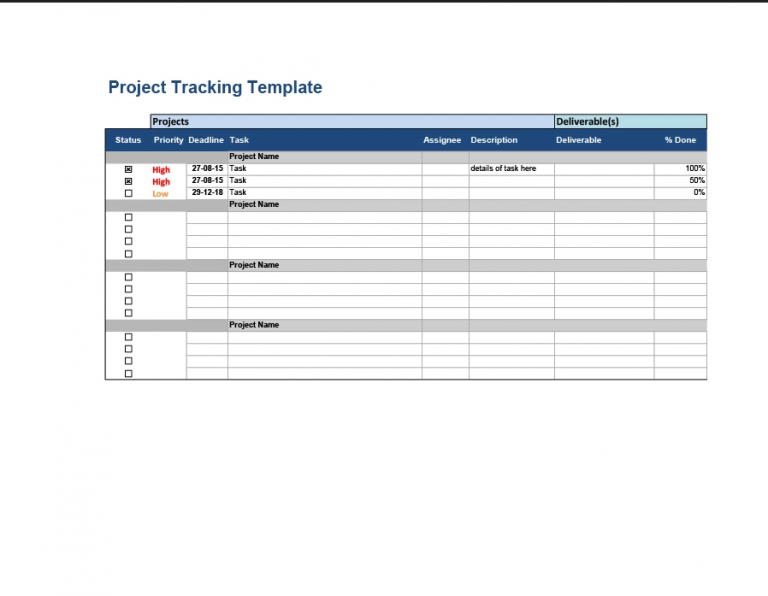 25 Multiple Project Tracking Template Excel - Calypso Tree