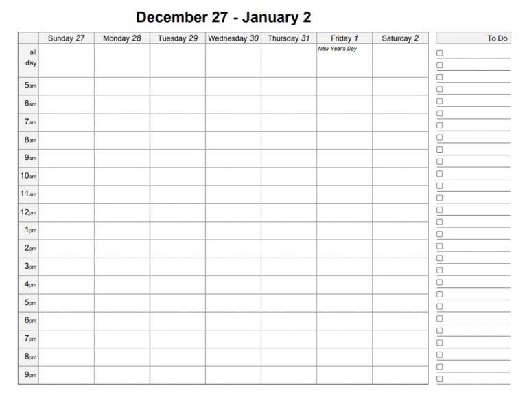 50 Free Calendar Template Excel - Calypso Tree