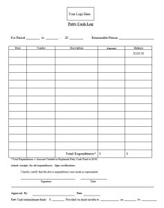 20 Free Petty Cash Log Template & Form [Excel, Word, PDF,] - Calypso Tree