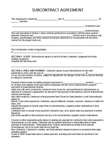 60 Free Simple Subcontractor Agreement Template (Word & PDF) - Calypso Tree