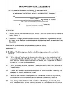 60 Free Simple Subcontractor Agreement Template (Word & PDF) - Calypso Tree