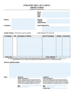 12 Simple Bill Of Lading Form & Template Free - Calypso Tree