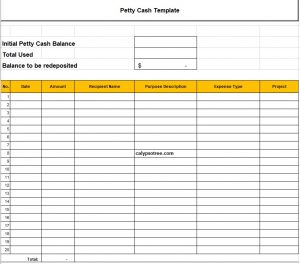 20 Free Petty Cash Log Template & Form [Excel, Word, PDF,] - Calypso Tree