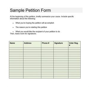 17 Free Petition Templates - Calypso Tree