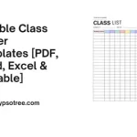 Editable Class Roster Templates PDF Word Excel and Printable