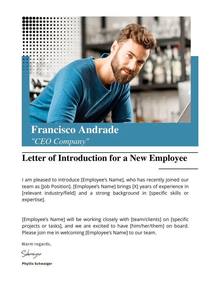 Professional Letter of Introduction for a New Employee